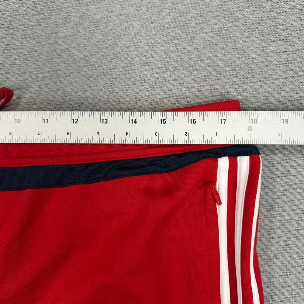 Adidas Climacool Track Pants Mens XL Red White Stripe Zipper Pockets Tapered